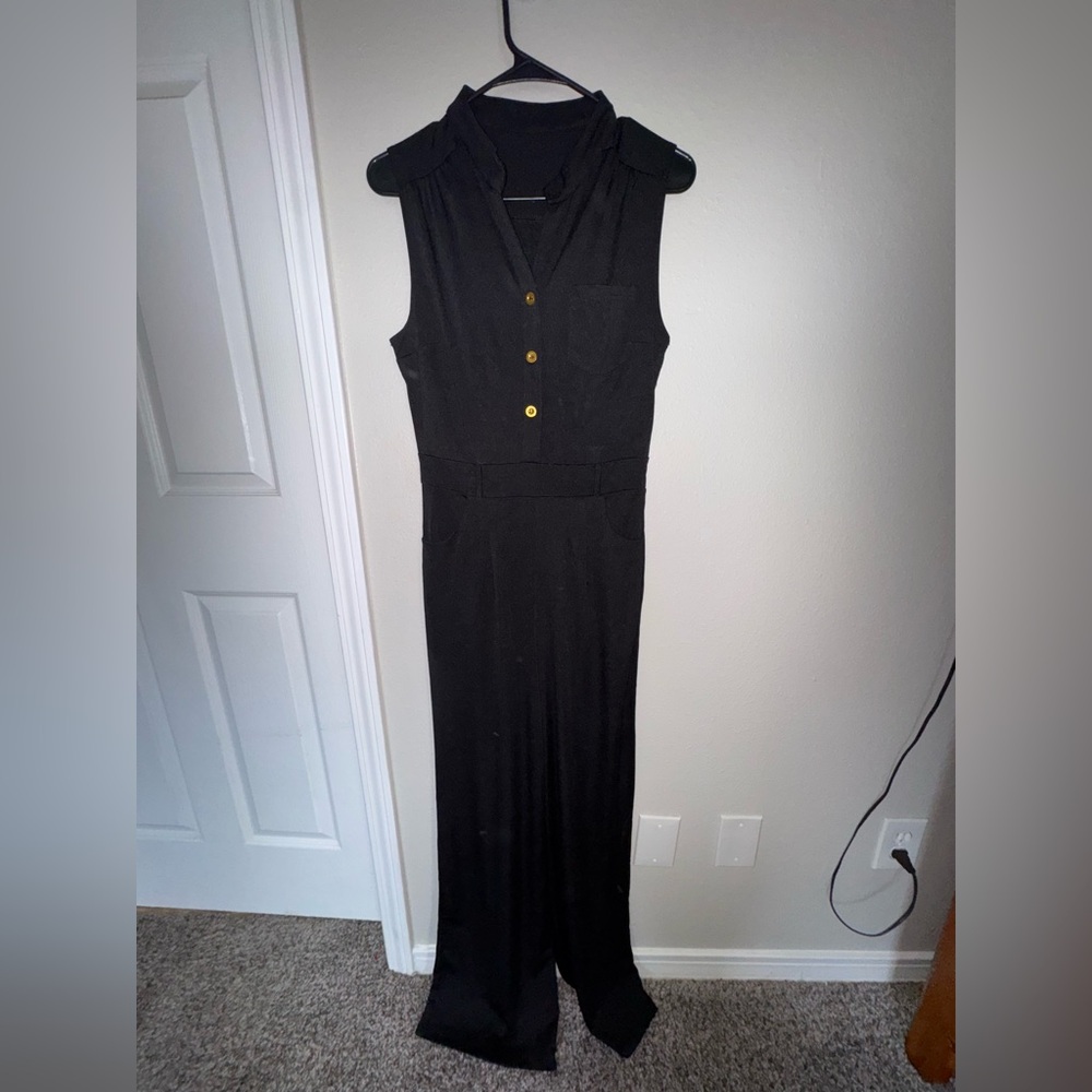 Pink Queen Black Jumpsuit, Size Small.